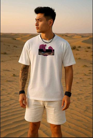 RORANOA ZORO LAND OF WANO OVERSIZED WHITE T SHIRT