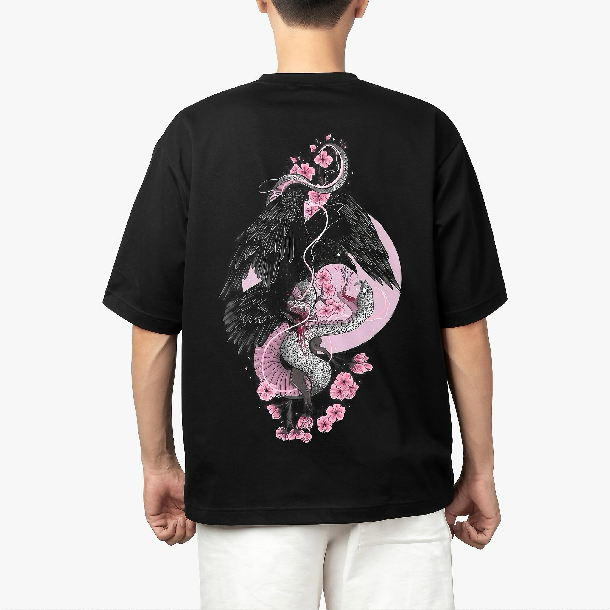 TXT OVERSIZED T SHIRT CROW X SNAKE STREET STYLE