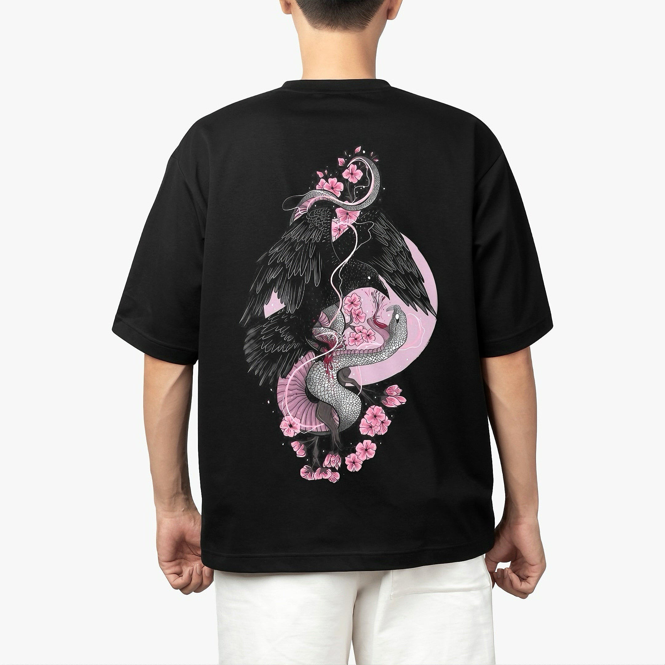 TXT OVERSIZED T SHIRT CROW X SNAKE STREET STYLE