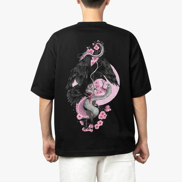 TXT OVERSIZED T SHIRT CROW X SNAKE STREET STYLE